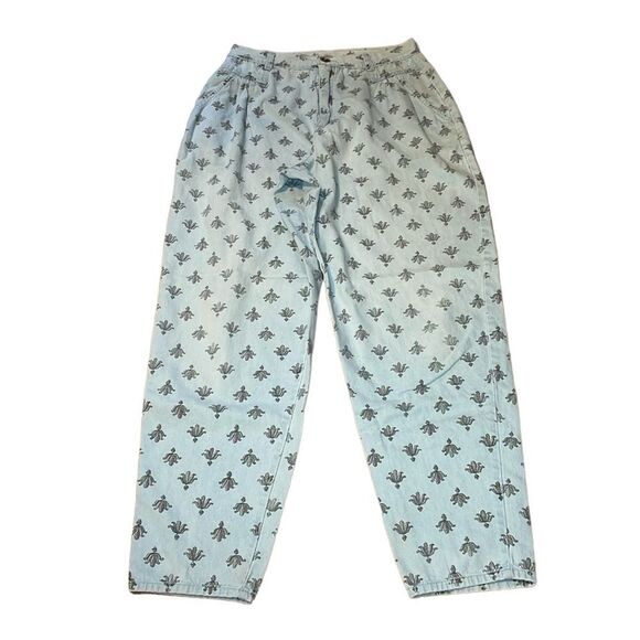 80’s 90’s Cherokee Printed Mom Jeans, High Waisted Vintage Baggies, Pleated, 14 - Picture 1 of 7